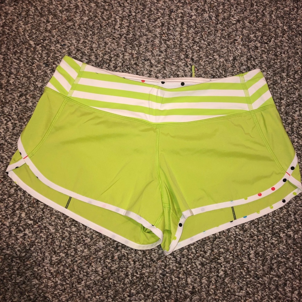 Lululemon size 6 lime Seawheeze speed shorts